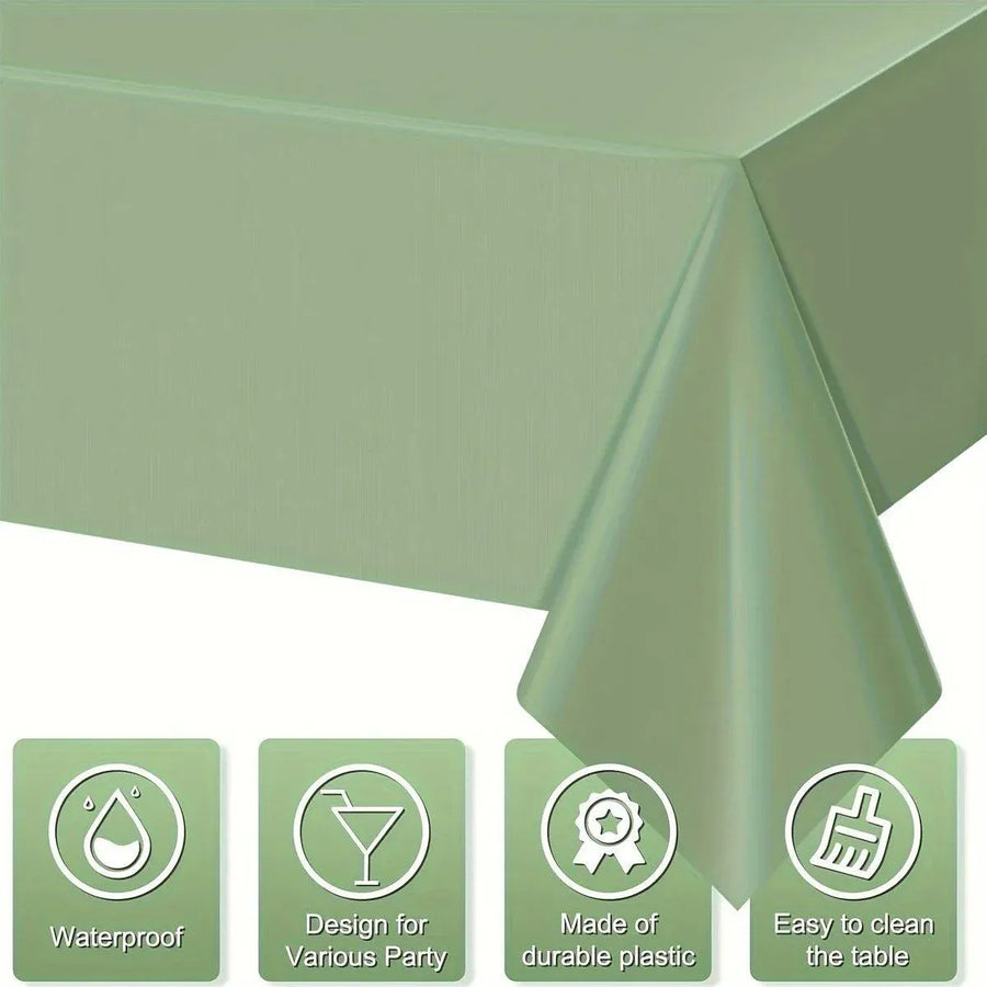 6pcs Green Disposable Tablecloths for Party and Event Decorations Table Covers
