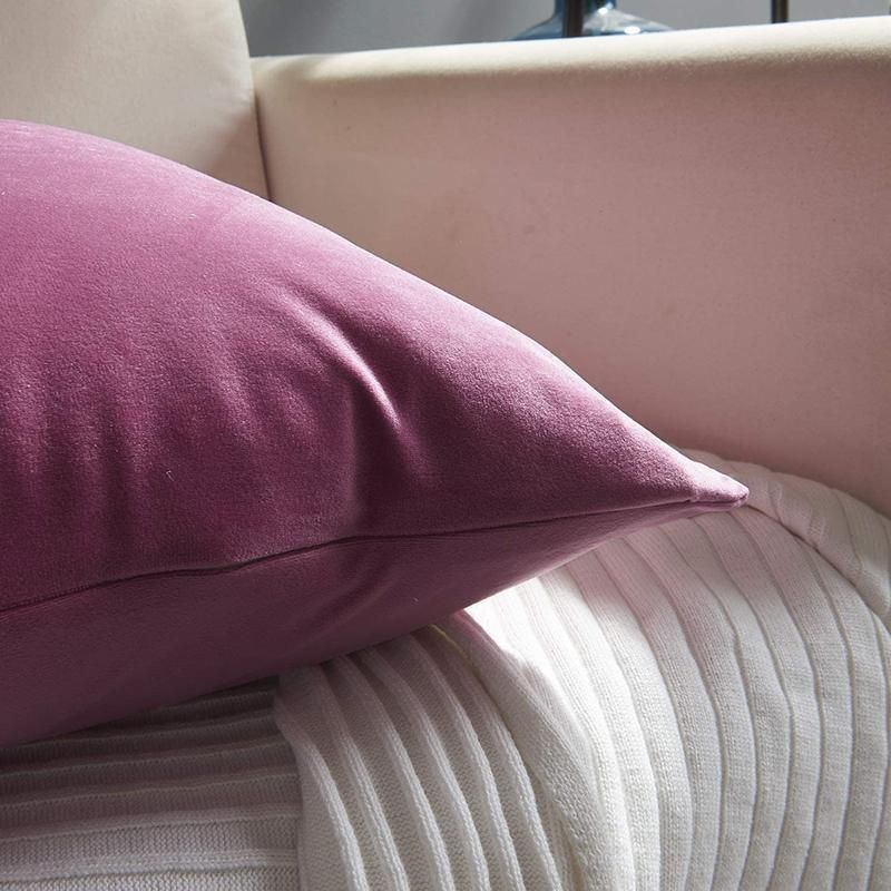 45cm*45cm Multicoloured Plain Solid Colour Cushion Cover Decorative Pillow Case - Grey