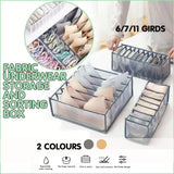 Foldable Drawer Organizer Divider Bra Sock Underwear Storage Closet Wardrobe - Grey Set of 3 Different Sizes