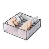 Foldable Drawer Organizer Divider Bra Sock Underwear Storage Closet Wardrobe - Grey Set of 3 Different Sizes - Low Angle