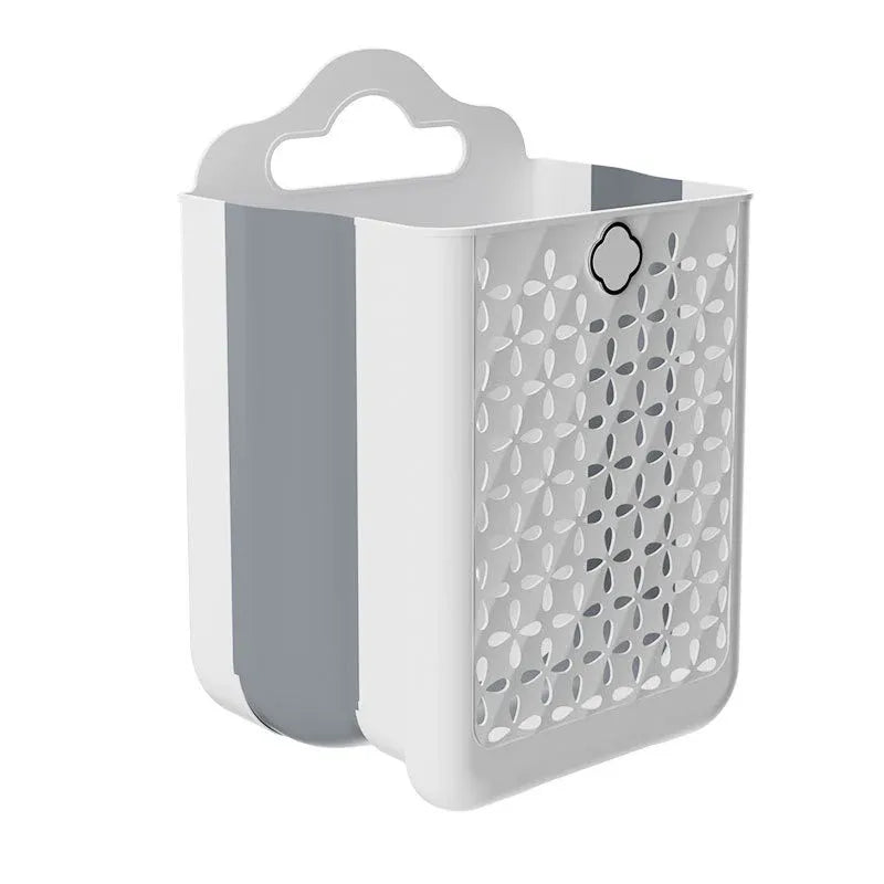 Household Foldable Dirty Clothes Basket Wall Mounted for Bathroom Storage