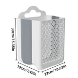 Household Foldable Dirty Clothes Basket Wall Mounted for Bathroom Storage - Side View