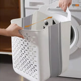 Household Foldable Dirty Clothes Basket Wall Mounted for Bathroom Storage - 45-Degree Angle
