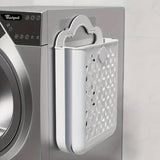 Household Foldable Dirty Clothes Basket Wall Mounted for Bathroom Storage - Rear View