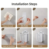 Household Foldable Dirty Clothes Basket Wall Mounted for Bathroom Storage - Close-Up Angle