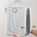 Household Foldable Dirty Clothes Basket Wall Mounted for Bathroom Storage - Extra Image