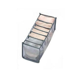 Foldable Drawer Organizer Divider Bra Sock Underwear Storage Closet Wardrobe - Grey with 11 Boxes - Rear View