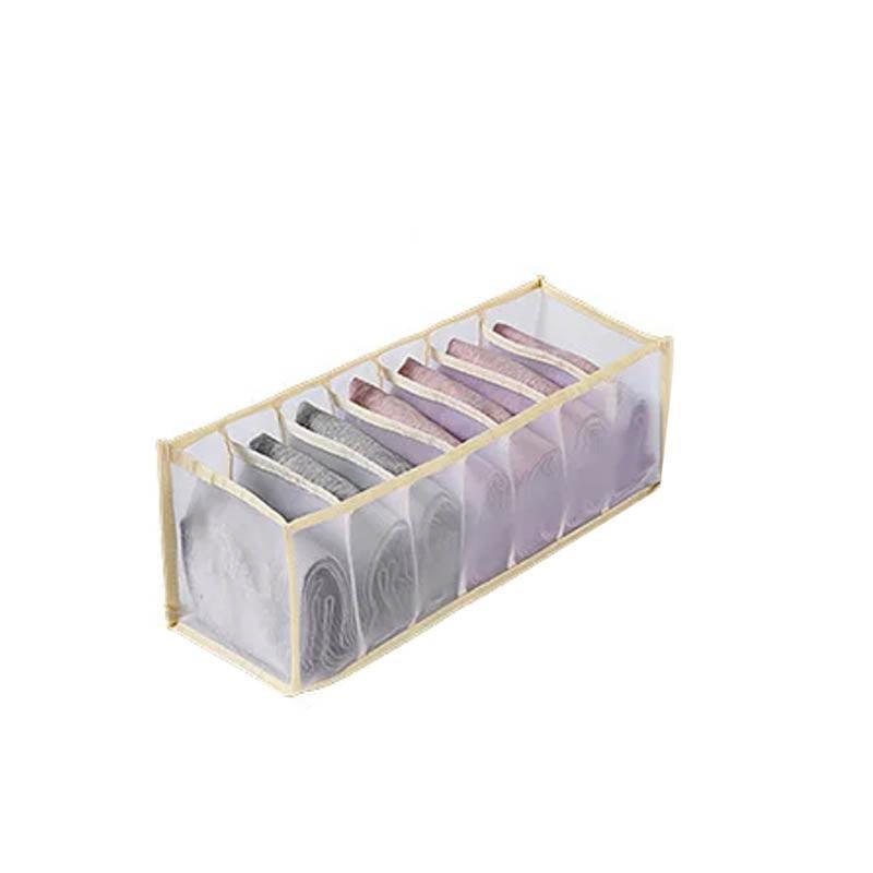 Foldable Drawer Organizer Divider Bra Sock Underwear Storage Closet Wardrobe - Grey with 11 Boxes
