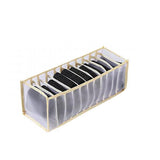 Foldable Drawer Organizer Divider Bra Sock Underwear Storage Closet Wardrobe - Grey with 6 Boxes