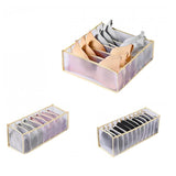 Foldable Drawer Organizer Divider Bra Sock Underwear Storage Closet Wardrobe - Grey with 6 Boxes