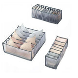 Foldable Drawer Organizer Divider Bra Sock Underwear Storage Closet Wardrobe - Grey with 7 Boxes - Extra Image