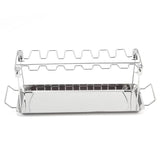 Foldable Stainless Steel Barbecue Grill Rack for Chicken Legs Outdoor Cooking - Front View