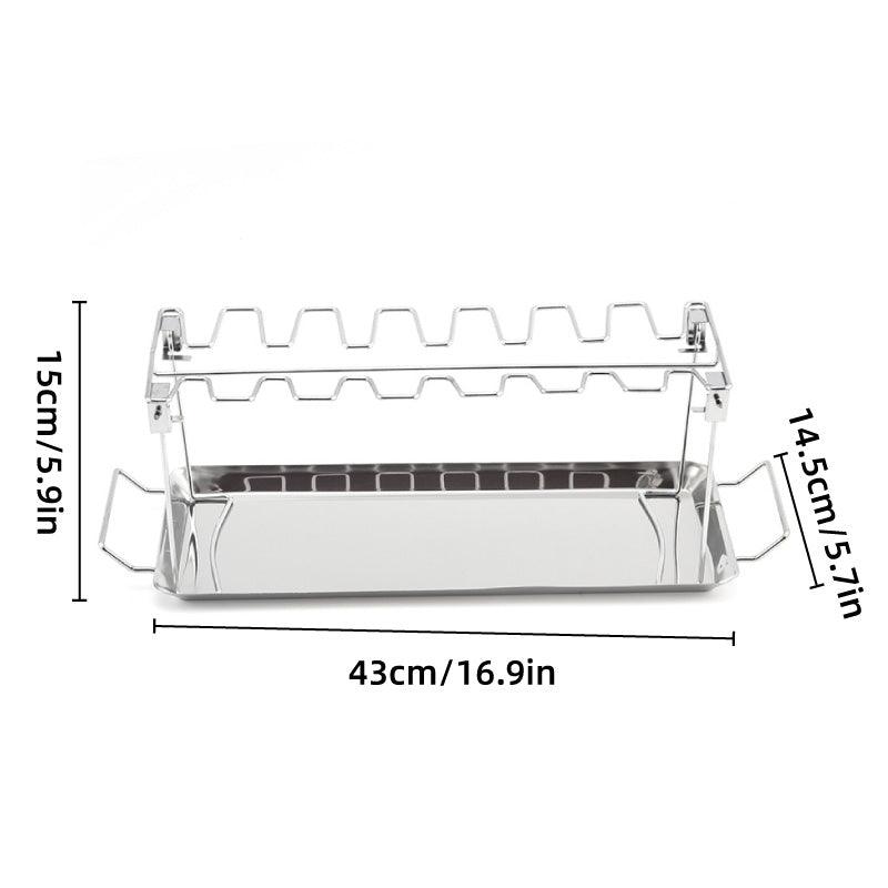 Foldable Stainless Steel Barbecue Grill Rack for Chicken Legs Outdoor Cooking