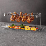 Foldable Stainless Steel Barbecue Grill Rack for Chicken Legs Outdoor Cooking - Top-Down View