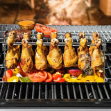 Foldable Stainless Steel Barbecue Grill Rack for Chicken Legs Outdoor Cooking - 45-Degree Angle