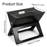 Grillz BBQ Grill Charcoal Smoker Outdoor Portable Camping Folding Steel Barbecue - Side View