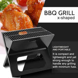Grillz BBQ Grill Charcoal Smoker Outdoor Portable Camping Folding Steel Barbecue - Close-Up Angle