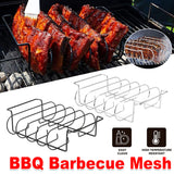 Barbecue Grill Net Outdoor BBQ Rack Cooking Basket Baking Tool Picnic Camping - Black