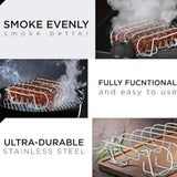 Barbecue Grill Net Outdoor BBQ Rack Cooking Basket Baking Tool Picnic Camping - Silver - Top-Down View