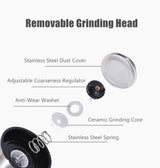 Stainless Steel Manual Salt and Pepper Grinder with Adjustable Ceramic Core - 200ML - Top-Down View