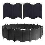 20PCS Garden Edging Fence Decorative Plastic Lawn Border Panels Landscaping - Black - Low Angle