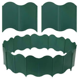 20PCS Garden Edging Fence Decorative Plastic Lawn Border Panels Landscaping - Green - Rear View