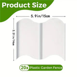 20PCS Garden Edging Fence Decorative Plastic Lawn Border Panels Landscaping - White