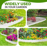 20PCS Garden Edging Fence Decorative Plastic Lawn Border Panels Landscaping - White - Top-Down View