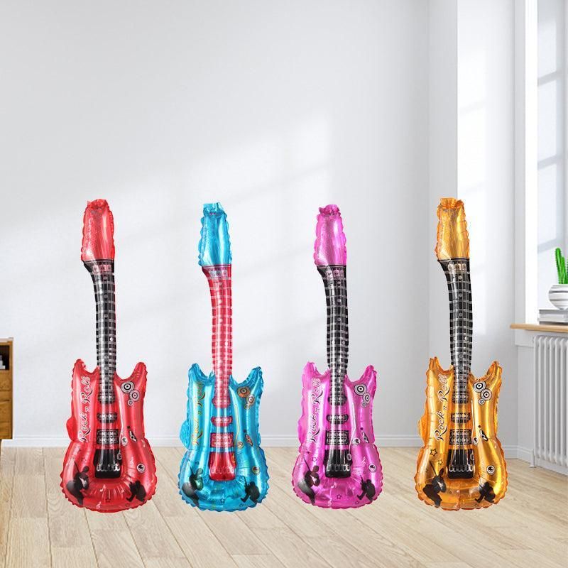 Guitar Foil Balloon Air Fill Rock and Roll Music Party Wedding Birthday Decoration - Blue