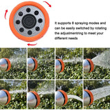 High Pressure Foam Spray Nozzle 8 Mode Garden Hose Car Wash Cleaning Tool - 45-Degree Angle