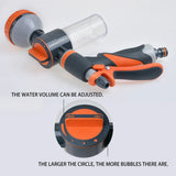 High Pressure Foam Spray Nozzle 8 Mode Garden Hose Car Wash Cleaning Tool - Rear View