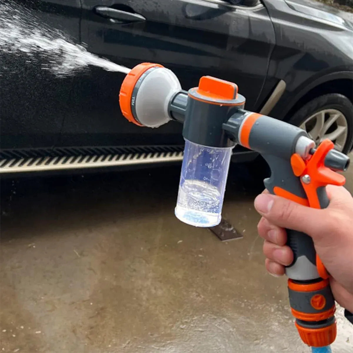 High Pressure Foam Spray Nozzle 8 Mode Garden Hose Car Wash Cleaning Tool