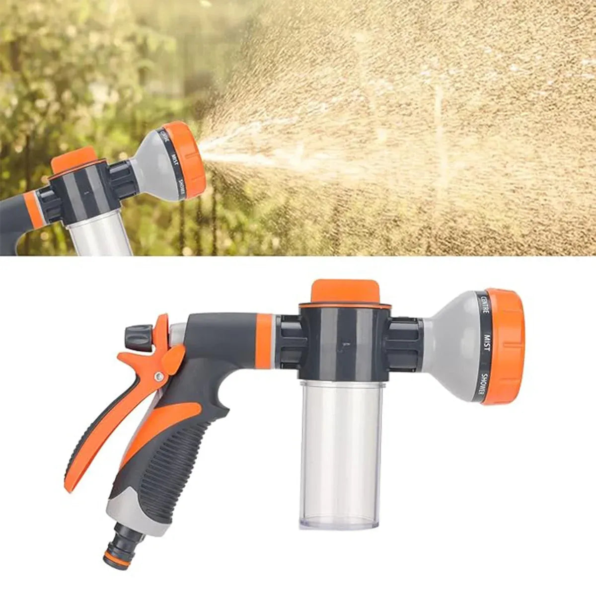 High Pressure Foam Spray Nozzle 8 Mode Garden Hose Car Wash Cleaning Tool