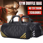 Gym Duffle Bag Waterproof Taekwondo Travel Duffel Bag Outdoor Large Size Black - Black+Siver