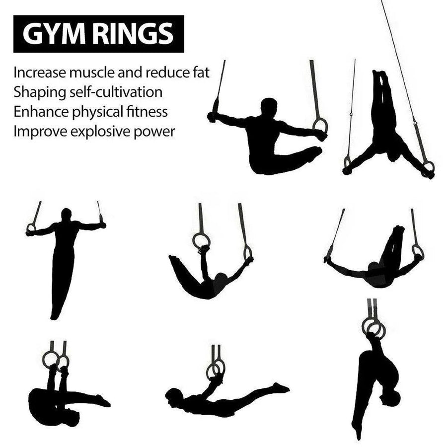 Adjustable Birch Gymnastics Rings for Home Fitness Exercise Equipment