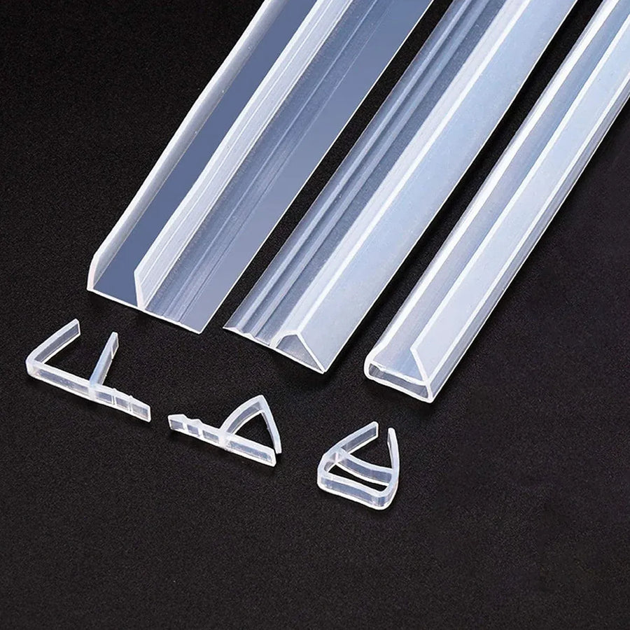 Sealing Strip Windproof Silica Gel Strip for Glass Doors Windows Anti Collision - 0.6cm x 100cm
