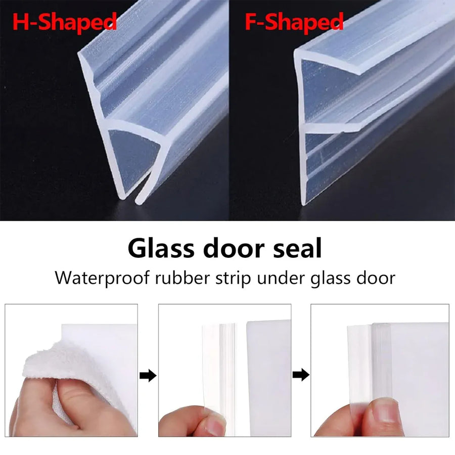 Sealing Strip Windproof Silica Gel Strip for Glass Doors Windows Anti Collision - 0.6cm x 100cm