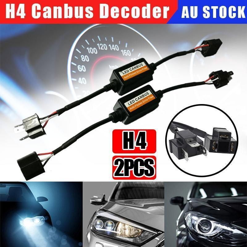 2PCS H4 CANBUS LED Headlight Decoder Anti Flicker Error Canceller Load Resistor