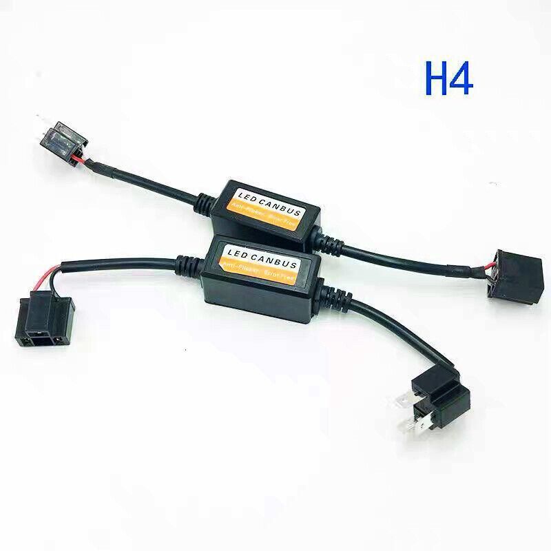 2PCS H4 CANBUS LED Headlight Decoder Anti Flicker Error Canceller Load Resistor