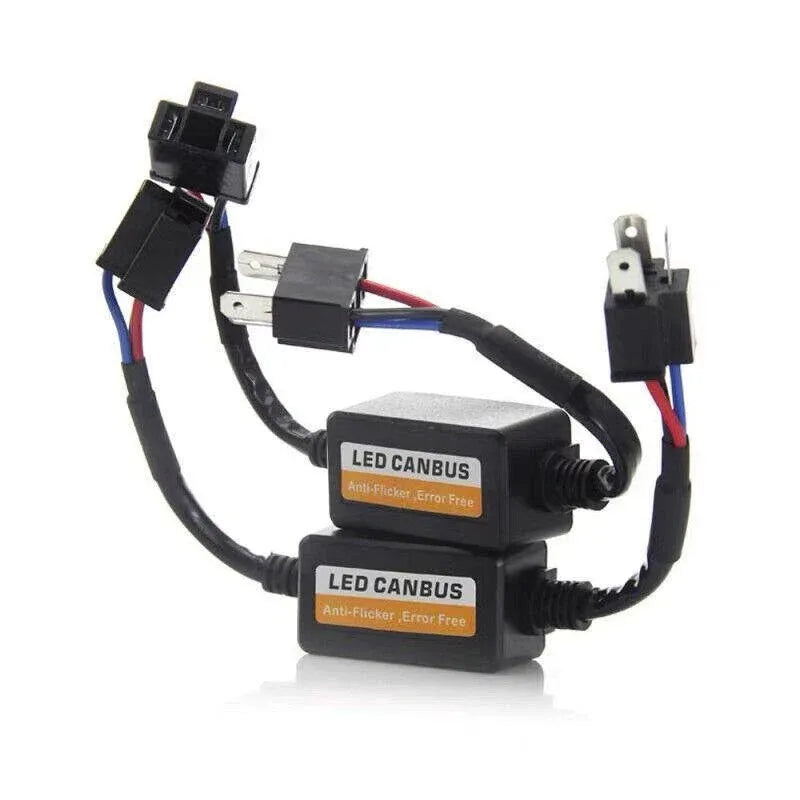 2PCS H4 CANBUS LED Headlight Decoder Anti Flicker Error Canceller Load Resistor