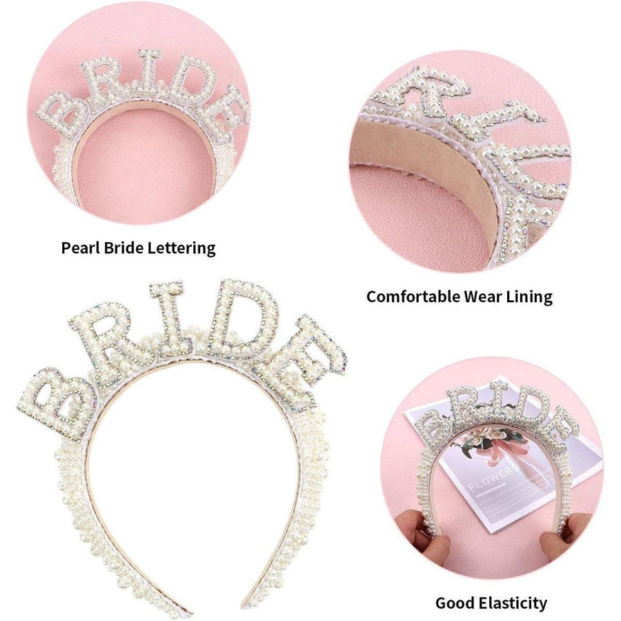 Elegant Bride Pearl Headband Bridal Hair Accessories Wedding Party Ornament