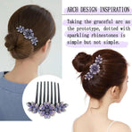 8Pack Rhinestone Hair Comb Non-Slip Simple All-Match Hair Accessories Fork Comb