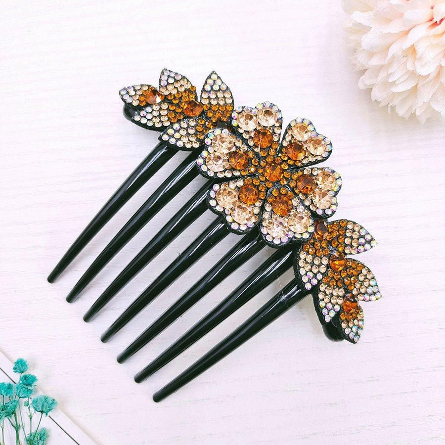 8Pack Rhinestone Hair Comb Non-Slip Simple All-Match Hair Accessories Fork Comb