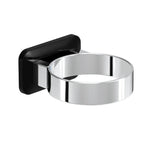 1-Piece Black and Silver Wall-Mounted Hair Dryer Holder