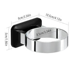 1-Piece Black and Silver Wall-Mounted Hair Dryer Holder