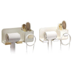 Hair Dryer Holder Rack Plastic Wall Mount No Drill Bathroom Organizer Storage - Gold