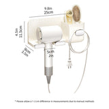 Hair Dryer Holder Rack Plastic Wall Mount No Drill Bathroom Organizer Storage - Gold - Side View