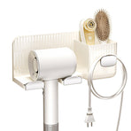 Hair Dryer Holder Rack Plastic Wall Mount No Drill Bathroom Organizer Storage - Gold