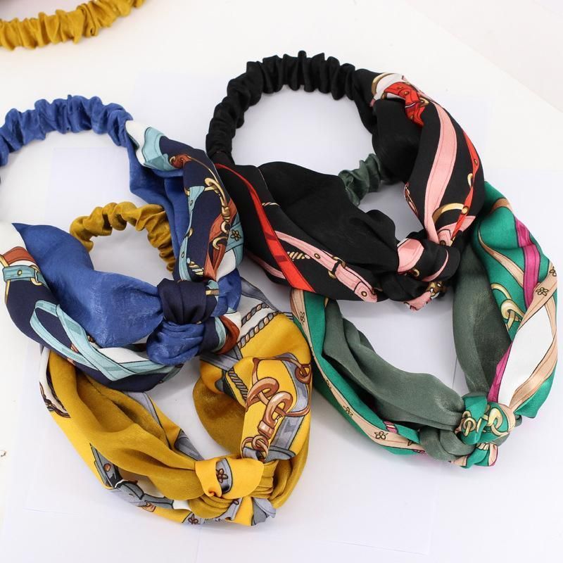 Women Lady Boho Bohemian Cross hair head headband band Scarf Wrap Bandana AU - Blue