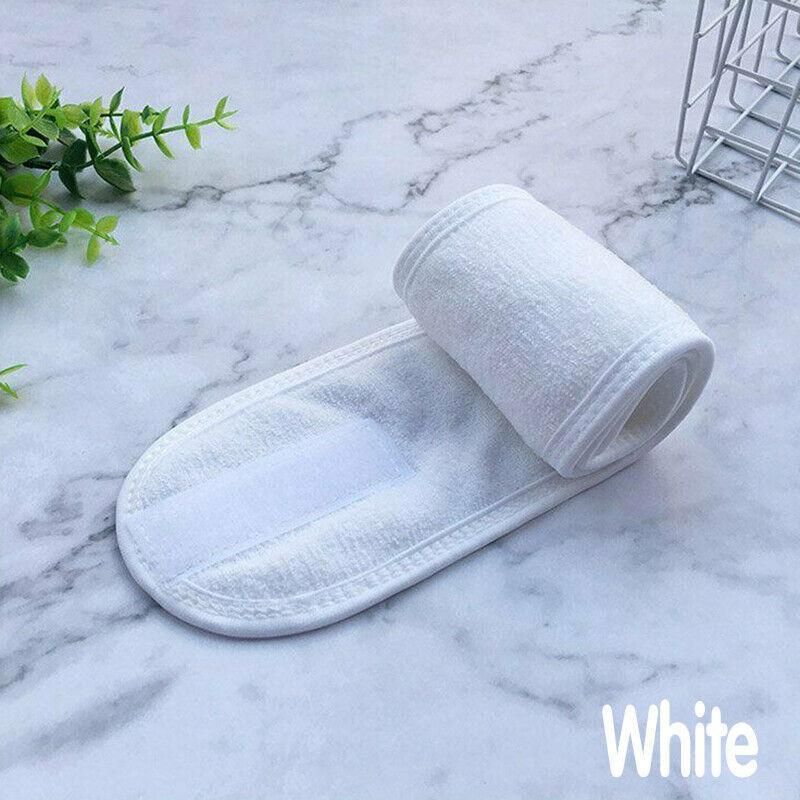 8-Colours Wrap Head Band Hairband Hair Band Adjustable Facial Make Up Face Wash Au - White